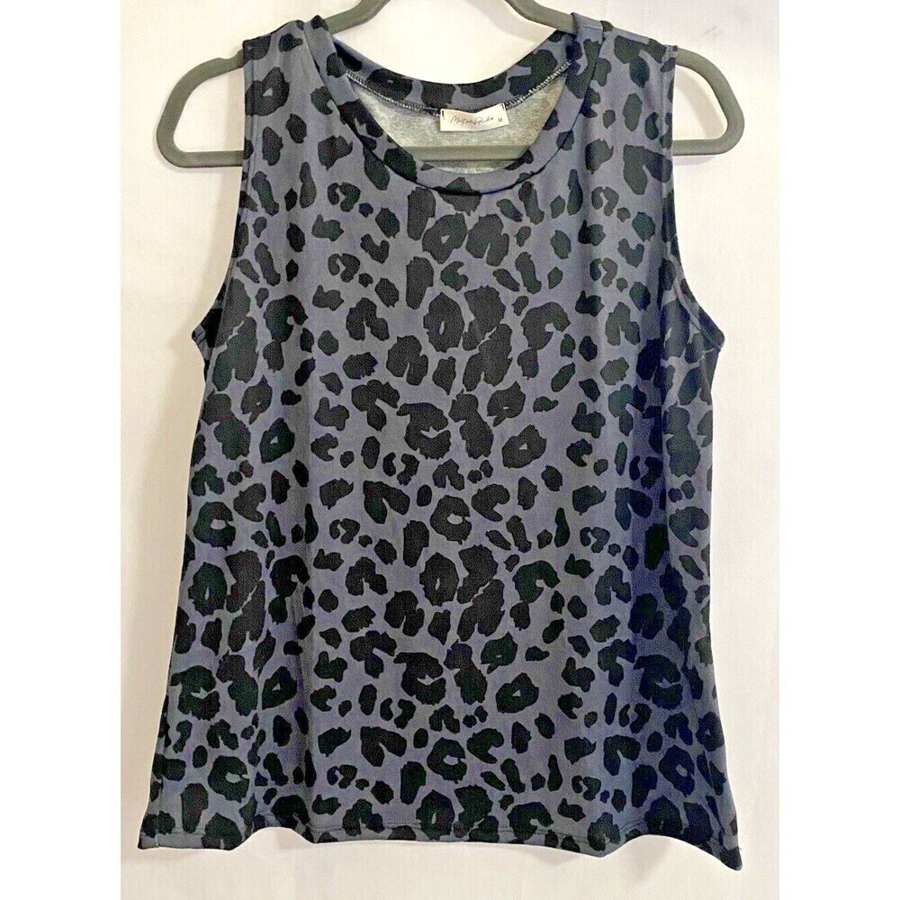 Mint Plug Pink Women's Sz M Top Sleeveless Black and Gray Animal Print New